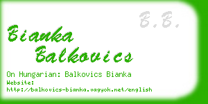 bianka balkovics business card